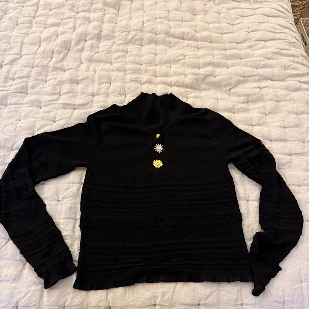 Jacquemus Ribbed Knit Polo Top w/ Sun Buttons – FR 42 (US 6)
